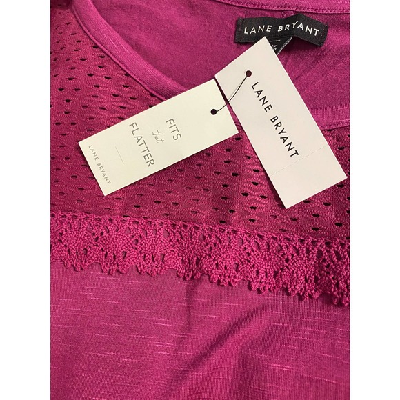 Lane Bryant Swing Collection maroon cold shoulder blouse size 26 28 - Picture 7 of 10